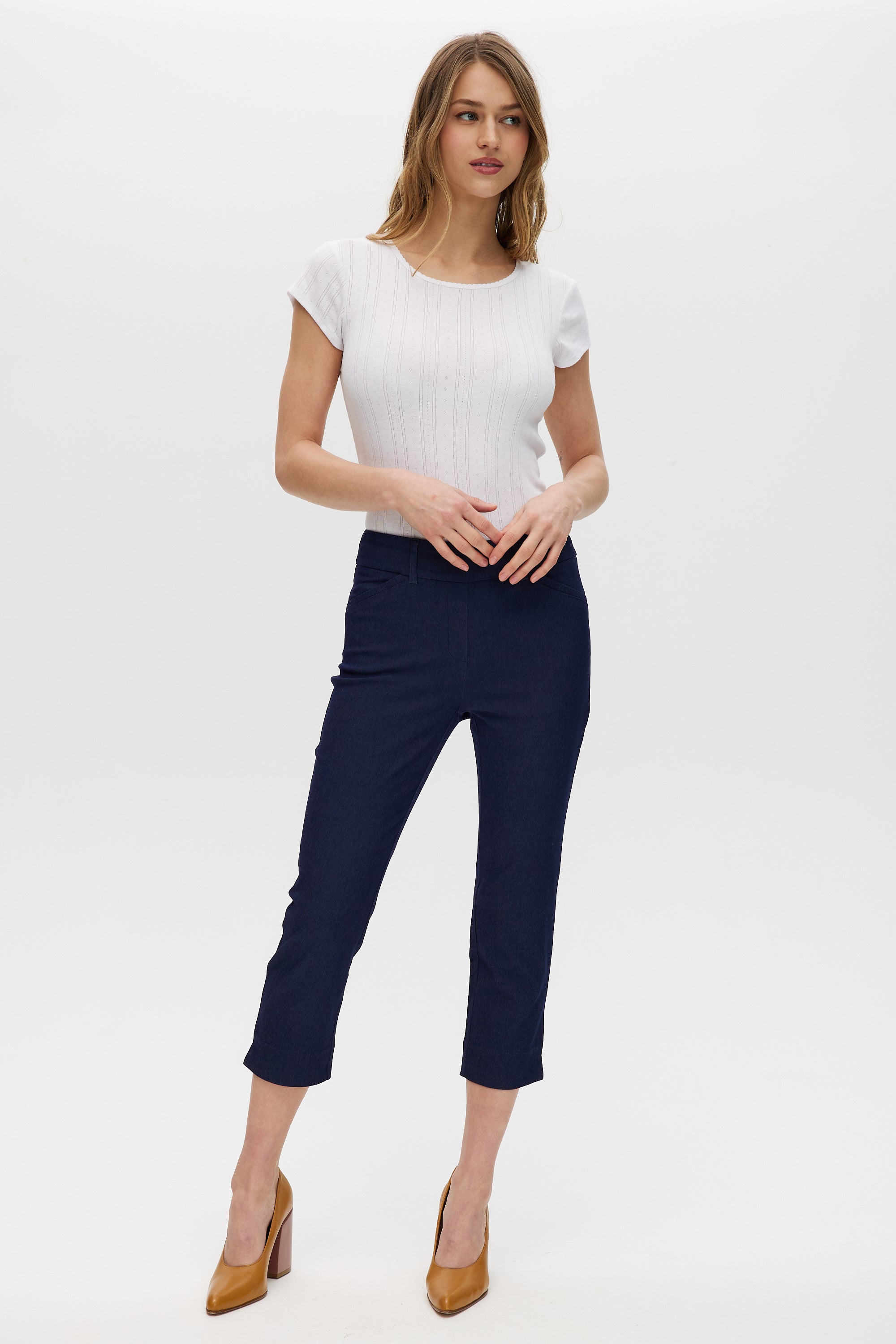 navy blue capri dress pants Capri