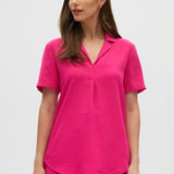 Pink Classic Notch Airflow Shirt front