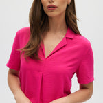Pink Classic Notch Airflow Shirt close up