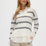 Off White V-neck Sweater Top Combo front