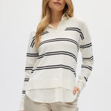 Off White V-neck Sweater Top Combo front