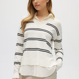 Off White V-neck Sweater Top Combo front 2