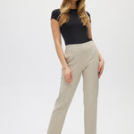Beige Essential Straight Pants front