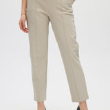Beige Essential Straight Pants close up