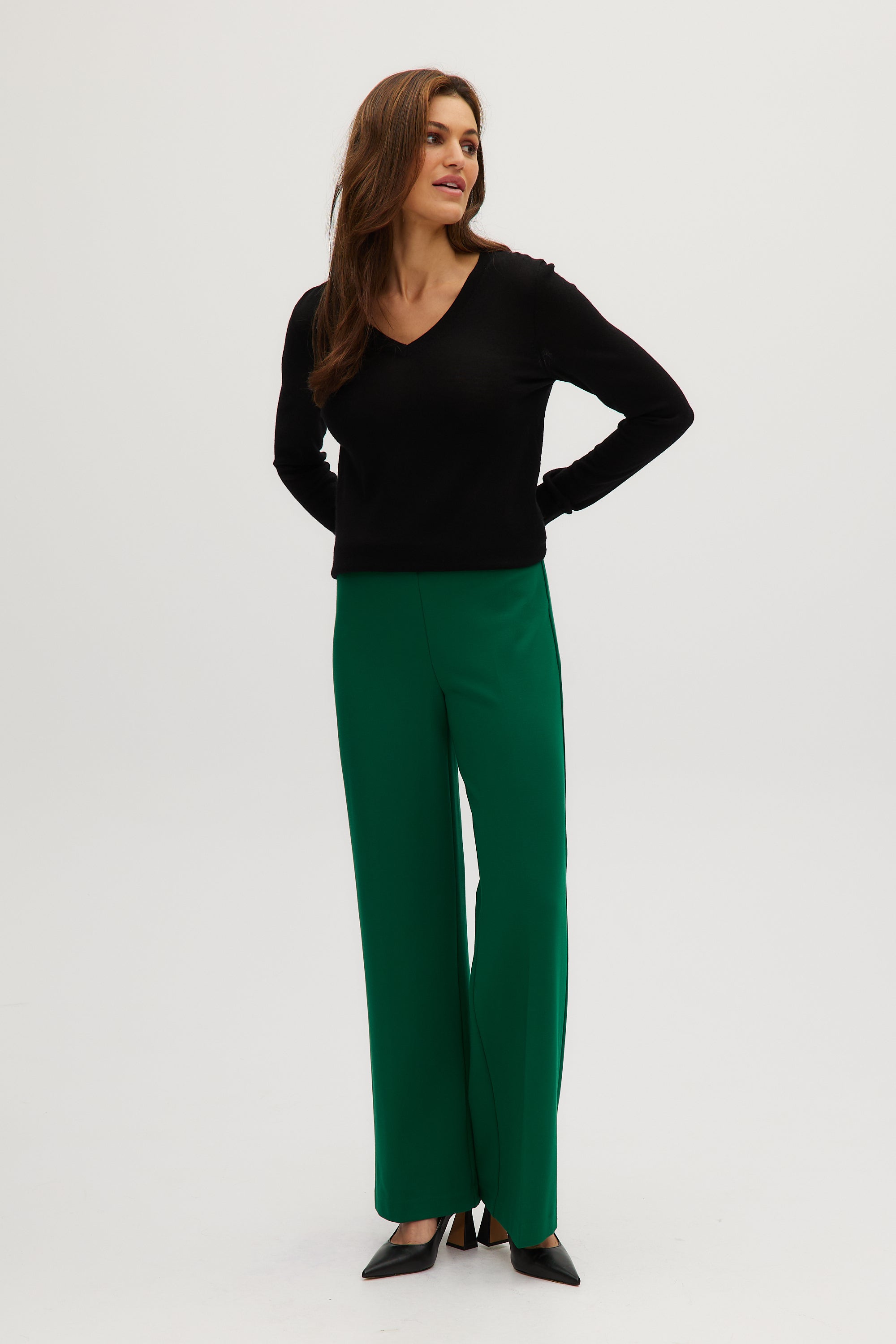 Tailored fit wide-leg pants – Hilary Radley