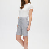 Off White Super Stretch Pull-On Bermuda Shorts side
