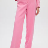 Pink Bouclé High-Rise Pants close up