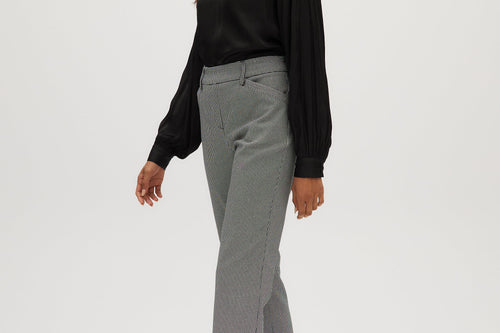 Pantalon noir et blanc à jambes étroites en tissu ultra extensible