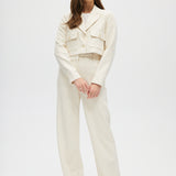 White High-Rise Pants front