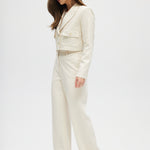 White High-Rise Pants side