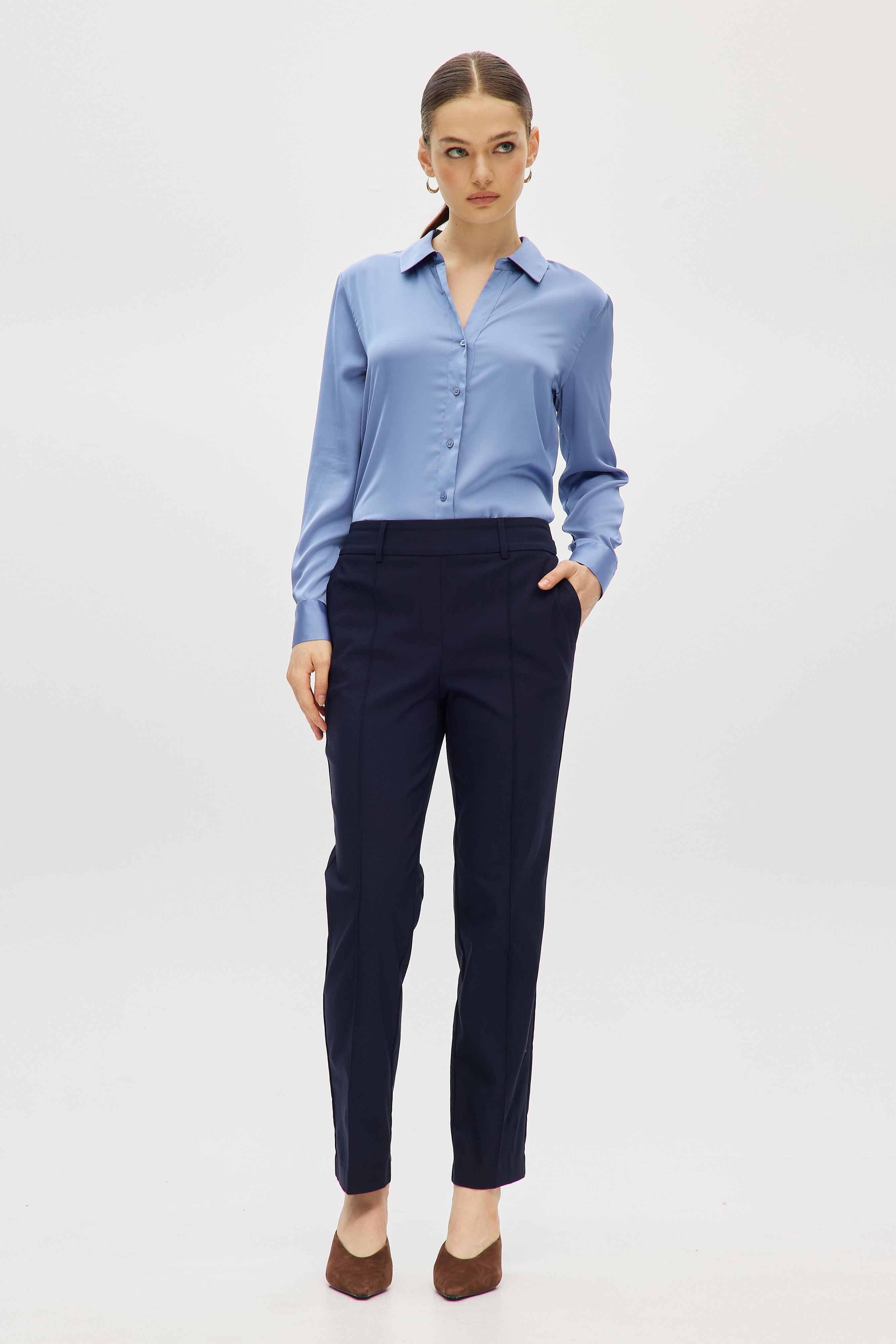 Navy Pull-On Tummy Control Skinny Pant – Hilary Radley
