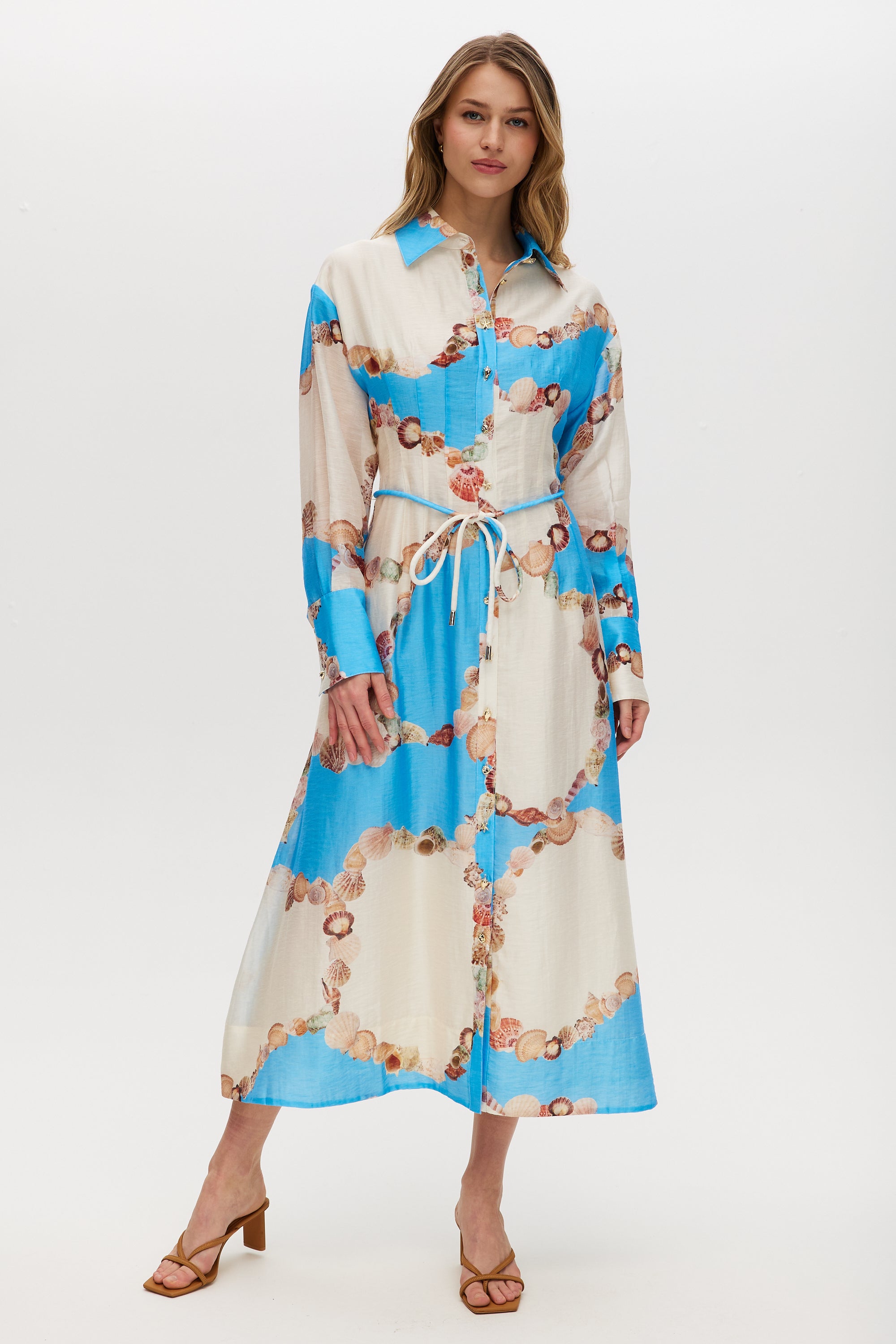 blue and white floral maxi dress long sleeve Provence Bloom Long Sleeve Maxi Dress Floral Blue