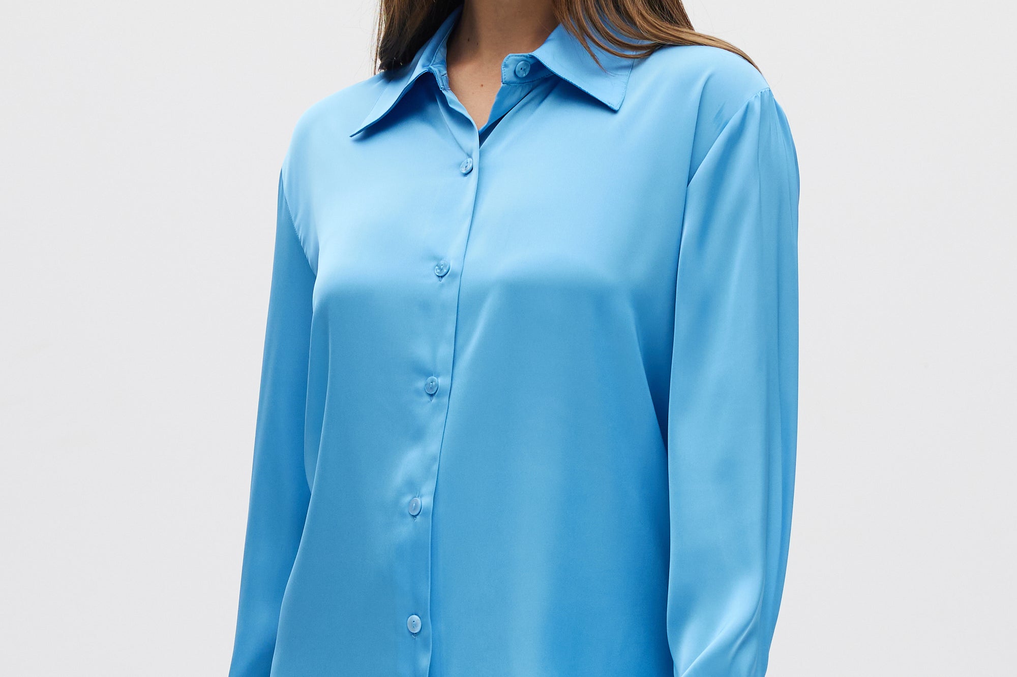 Azure Classic Long Sleeve Button Down Front