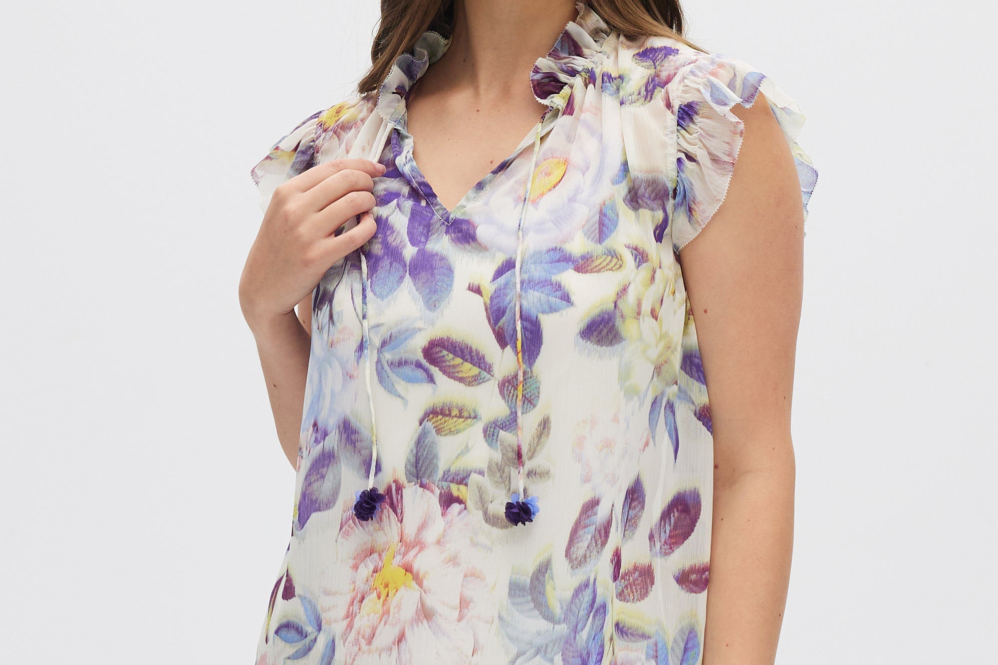 Lavender Sleeveless Popover with Removable Cami front