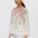 Pink Floral Button Blouse side