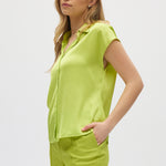 Apple Essential Sleeveless Button Down Side