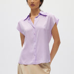 Lilac Essential Sleeveless Button Down front