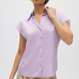 Lilac Essential Sleeveless Button Down front 2