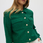 Green Essential Button Jacket front 2