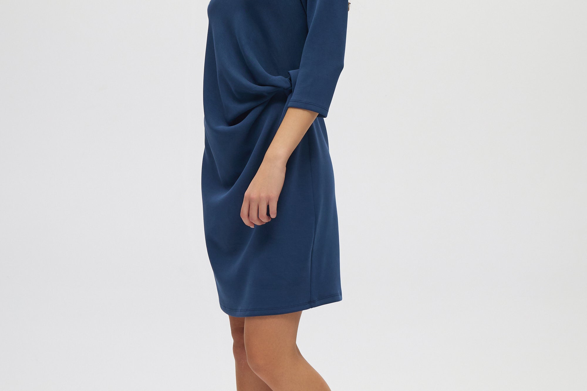 Navy Crew Neck Dress side