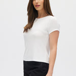 White Ribbed Essential Baby Style Tee side