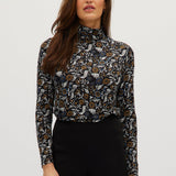 Blue Mustard Fitted turtleneck in vintage floral front