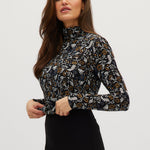 Blue Mustard Fitted turtleneck in vintage floral side