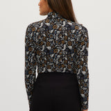 Blue Mustard Fitted turtleneck in vintage floral back