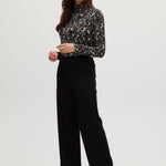 Blue Mustard Fitted turtleneck in vintage floral full body