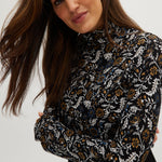Blue Mustard Fitted turtleneck in vintage floral front 2