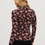 Pink Floral Fitted turtleneck in vintage floral back