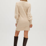 Silver Crew neck sweater dress back