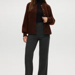 Coffee shaker stitch raglan cardigan featuring ribbed cuffs and hem by Hilary Radley.