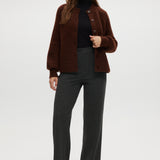 Coffee shaker stitch raglan cardigan featuring ribbed cuffs and hem by Hilary Radley.