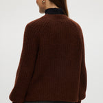 Coffee shaker stitch raglan cardigan featuring ribbed cuffs and hem by Hilary Radley.