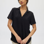 Black Classic Notch Airflow Shirt front 2