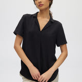 Black Classic Notch Airflow Shirt front 2