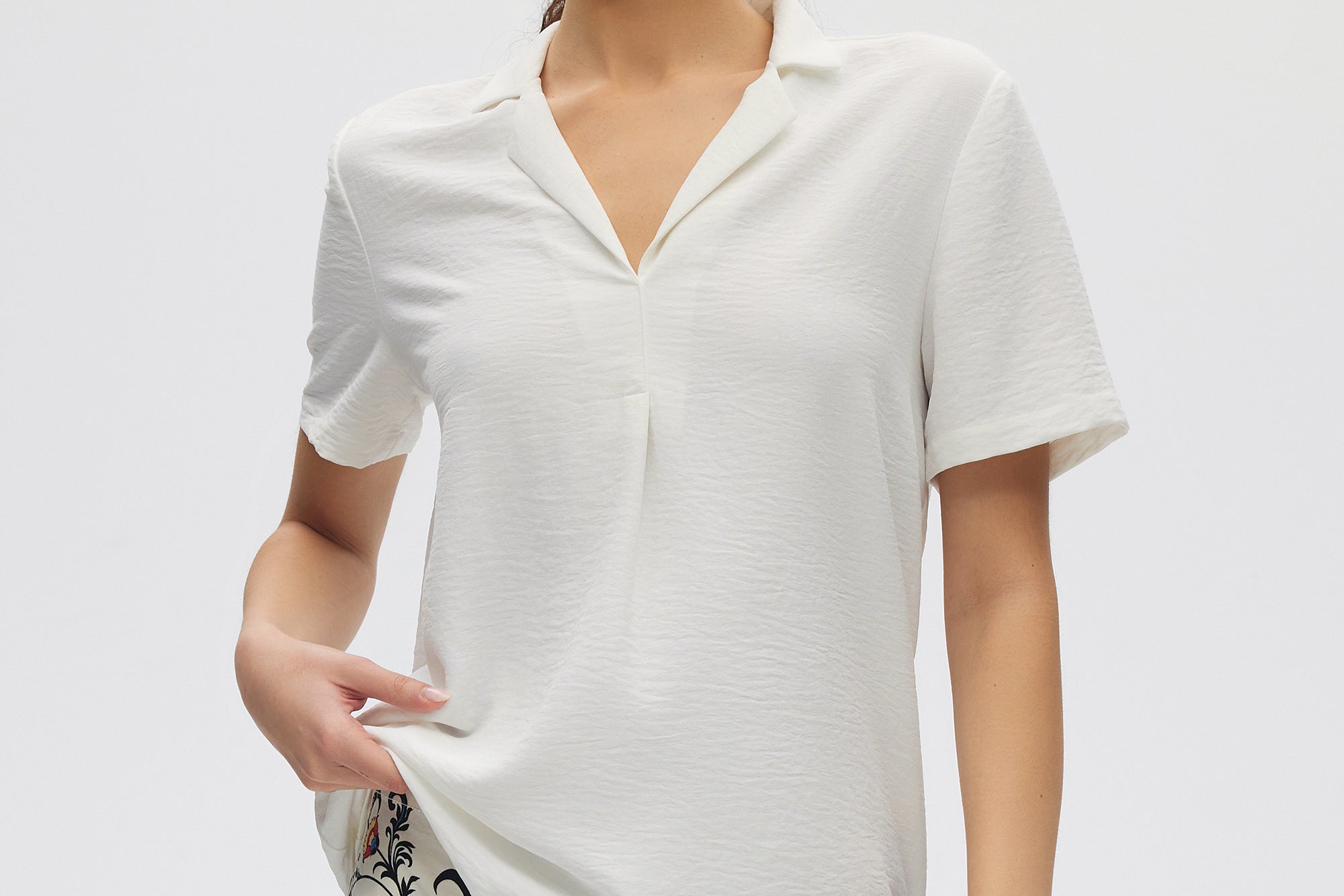 Ivory Classic Notch Airflow Shirt front