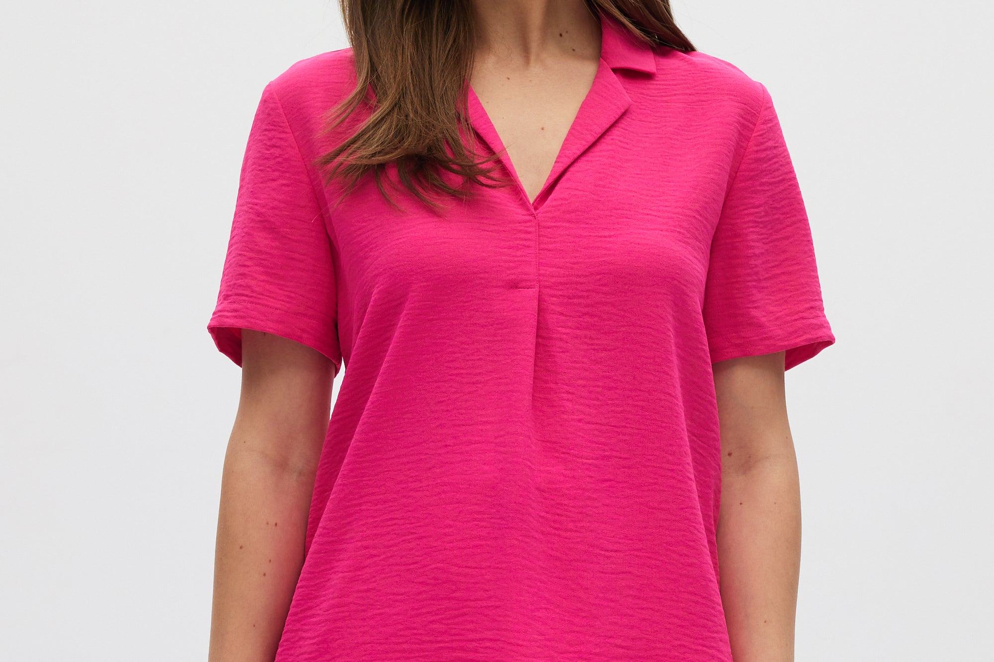 Pink Classic Notch Airflow Shirt front