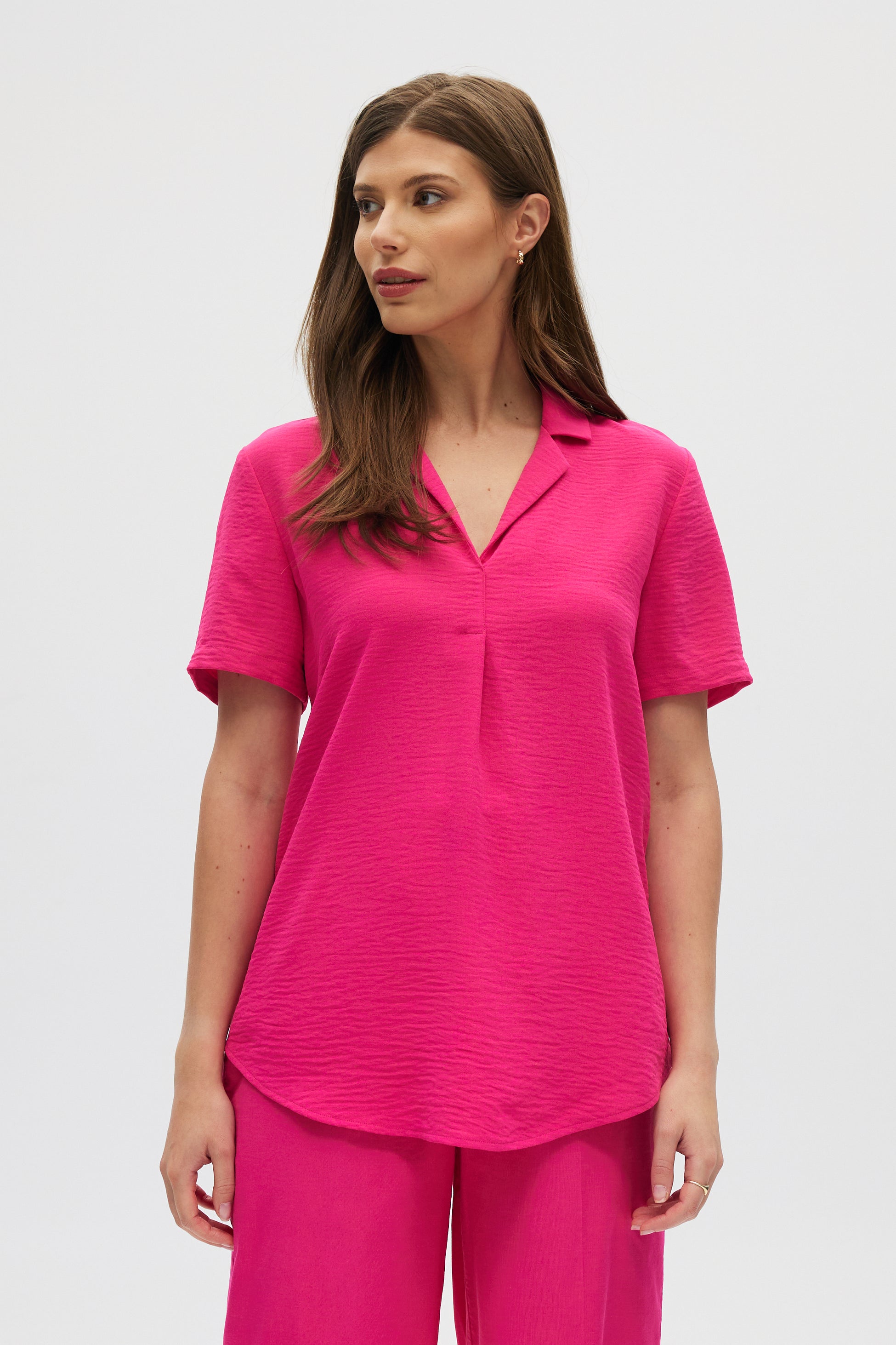 Pink classic notch airflow shirt hilary radley