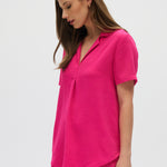 Pink Classic Notch Airflow Shirt side