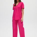 Pink Classic Notch Airflow Shirt full body