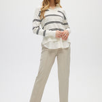 Off White V-neck Sweater Top Combo full body