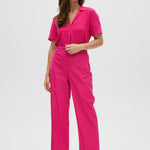 Pink Essential High-Rise Pants front