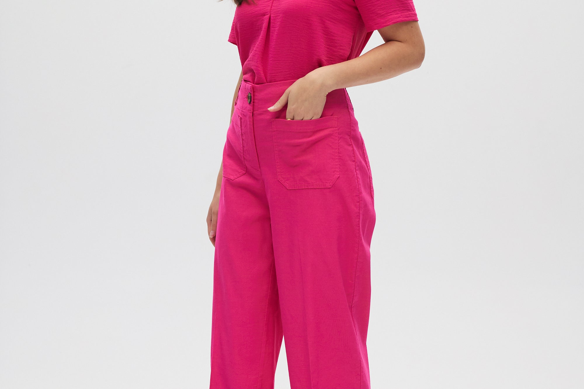 Pink Essential High-Rise Pants side