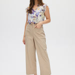 Beige Essential High-Rise Pants front