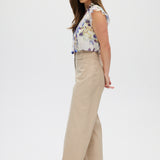 Beige Essential High-Rise Pants side