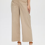 Beige Essential High-Rise Pants close up