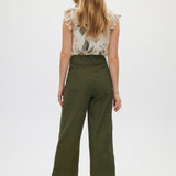 Olive Essential High-Rise Pants back