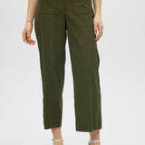 Olive Essential High-Rise Pants close up
